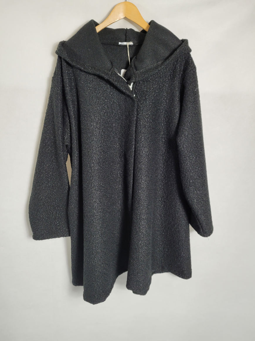 manteau femme laine bouillie noir