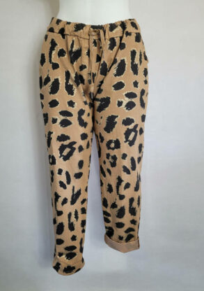 pantalon leopard femme ronde taille haute extensible confortable